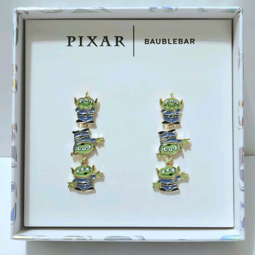 New Pixar X BaubleBar Disney Toy Story Alien The Claw Dangle Earrings NIB